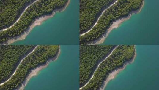 航拍森林湖泊景观高清在线视频素材下载