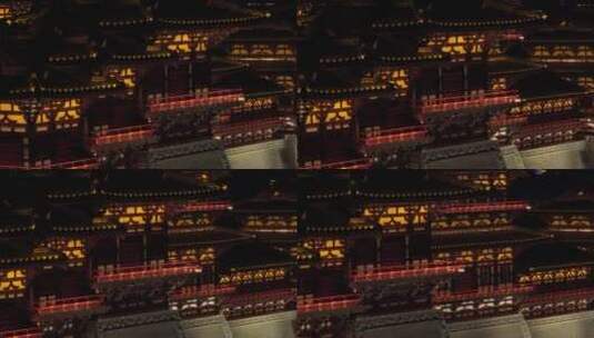 洛阳隋唐洛阳城遗址夜景航拍高清在线视频素材下载