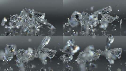 【4K】水晶碎裂炸开高清在线视频素材下载