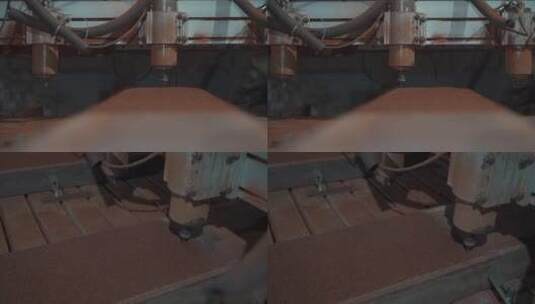 机械雕刻实木木材实拍视频高清在线视频素材下载