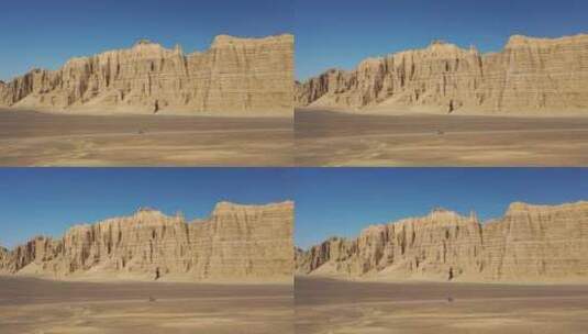 汽车越野行驶新疆哈密大海道雅丹戈壁荒漠高清在线视频素材下载