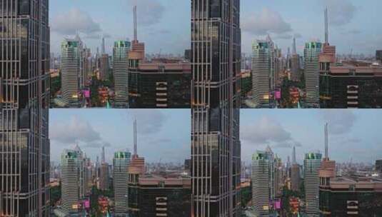上海商业圈建筑风光航拍香港广场高清在线视频素材下载