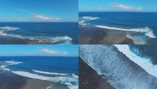 4K航拍壮观大海海浪浪花翻滚高清在线视频素材下载