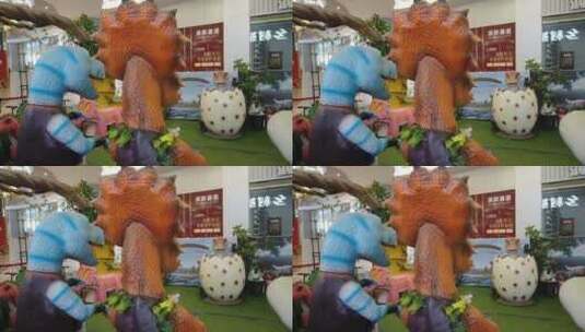 商场里的雕塑玩偶高清在线视频素材下载