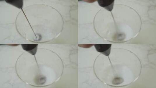搅拌机玻璃杯打奶泡高清在线视频素材下载