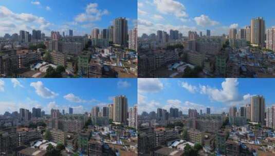 广州海珠区建筑与天空蓝天白云延时高清在线视频素材下载