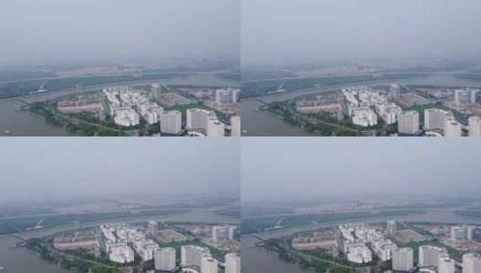 广东省广州市长洲岛城市风光航拍高清在线视频素材下载