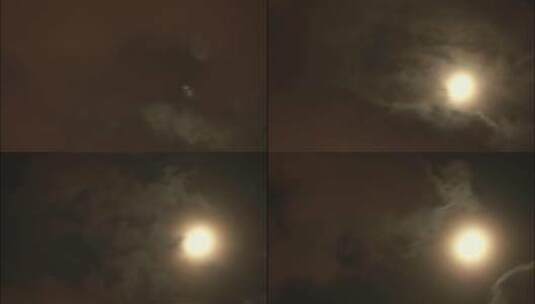 月亮在云层里穿梭延时高清在线视频素材下载