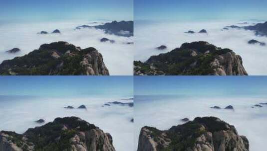 航拍陕西西岳华山山顶云海自然风光高清在线视频素材下载