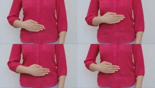 女性胃痛。有胃痛或月经痛的女性高清在线视频素材下载