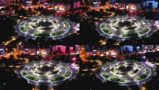城市广场夜景延时摄影高清在线视频素材下载