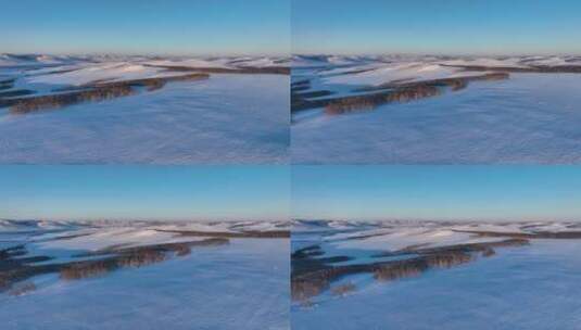 航拍额尔古纳雪域雪原风光高清在线视频素材下载