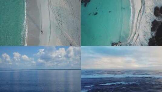 大海合集蓝天宁静白云海滩美景4K25帧高清在线视频素材下载
