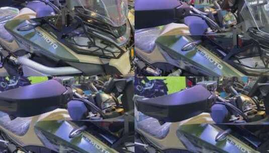 齐鲁国际车展，摩托车展区高清在线视频素材下载