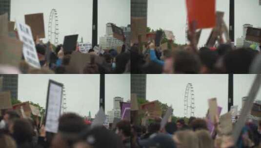 伦敦抗议者游行高清在线视频素材下载