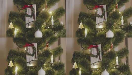 圣诞树上的串灯高清在线视频素材下载