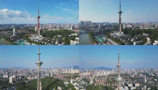 江苏南京广播电视塔航拍风光 合集高清在线视频素材下载