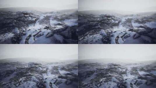 雾雪中的南极山脉高清在线视频素材下载