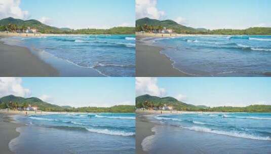 美丽海南万宁日月湾海滩自然风景高清在线视频素材下载