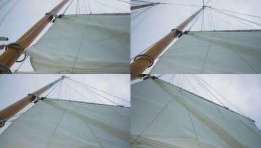 木船上悬挂的帆高清在线视频素材下载