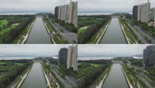 深圳大沙河航拍高清在线视频素材下载
