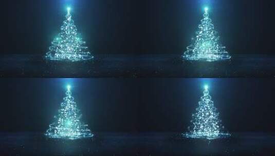 圣诞树-蓝色高清在线视频素材下载