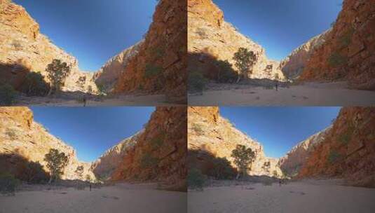 一个人走在峡谷沙子上高清在线视频素材下载