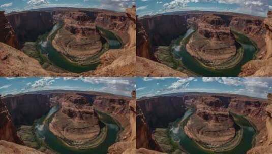 广角镜头拍摄亚利桑那州的马蹄形弯道延时高清在线视频素材下载