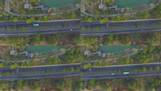 杭州市湘湖老虎洞景区春色航拍高清在线视频素材下载