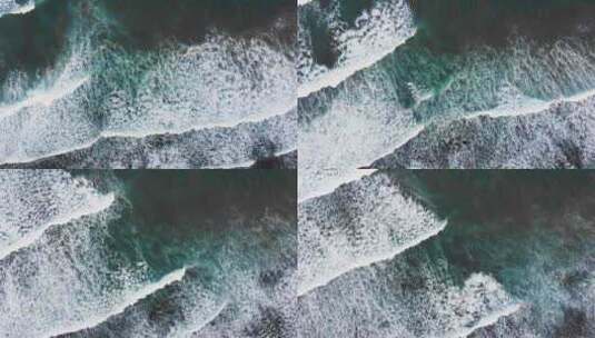 俯拍正上方海浪蓝色海洋高清在线视频素材下载