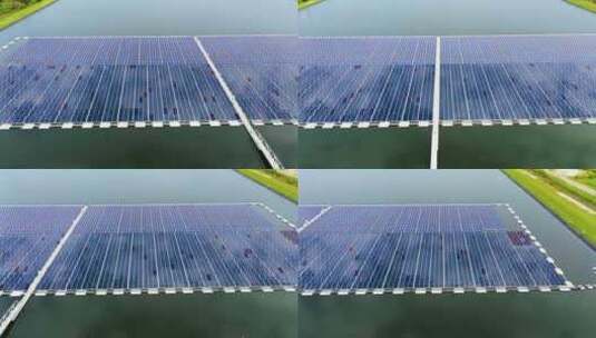 可持续发电厂的浮动太阳能光伏板用于清洁发高清在线视频素材下载