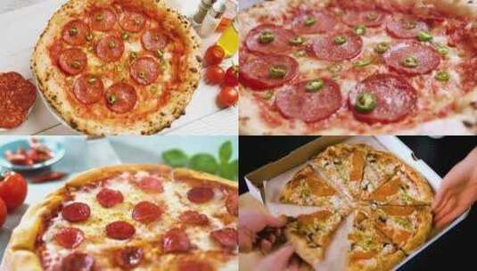 芝士披萨吃披萨高清在线视频素材下载