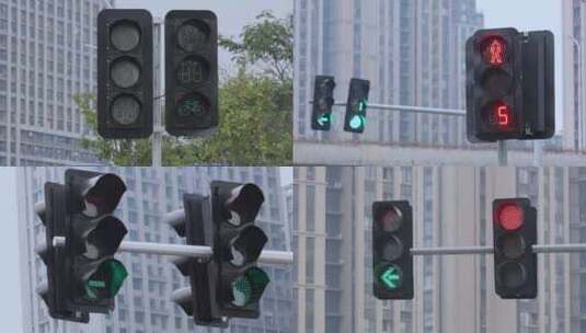 城市红绿灯交通信号灯合集高清在线视频素材下载
