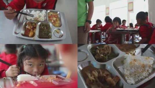 学生食堂吃饭高清在线视频素材下载