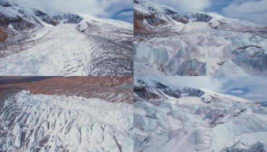 航拍新疆喀什慕士塔格峰冰川高清在线视频素材下载