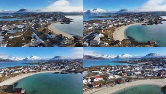 4K航拍挪威索玛若伊岛自然风光高清在线视频素材下载