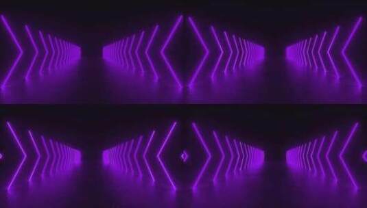 霓虹灯紫色隧道回路高清在线视频素材下载