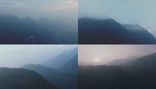 航拍山川山峰山脉山林云雾视频合集高清在线视频素材下载