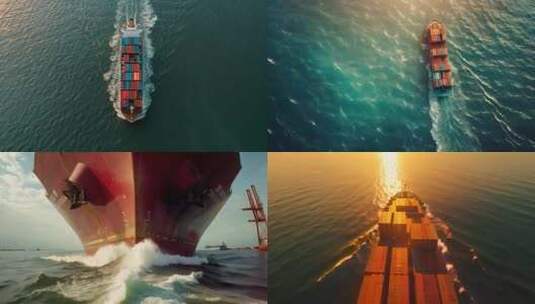 货轮海洋 海洋运输高清在线视频素材下载