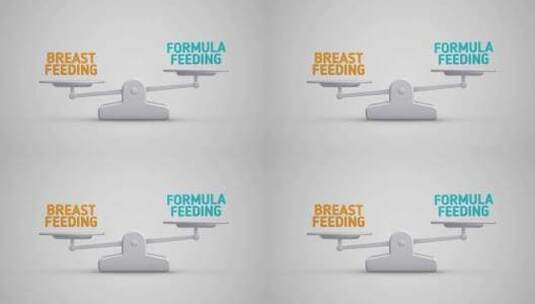 母乳喂养vs配方奶喂养平衡比例循环动画高清在线视频素材下载