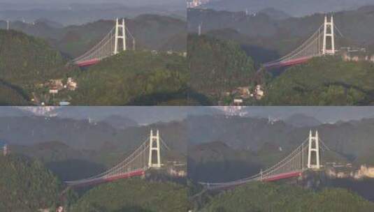 湘西矮寨大桥航拍高清在线视频素材下载