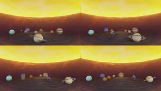 3D渲染太阳系动画运动设计行星旋转轨迹运高清在线视频素材下载