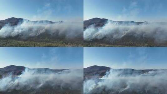 航拍山火高清在线视频素材下载