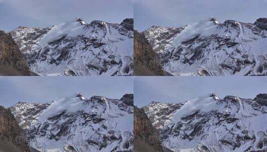 航拍四川岷山山脉主峰雪宝顶雪山风光高清在线视频素材下载