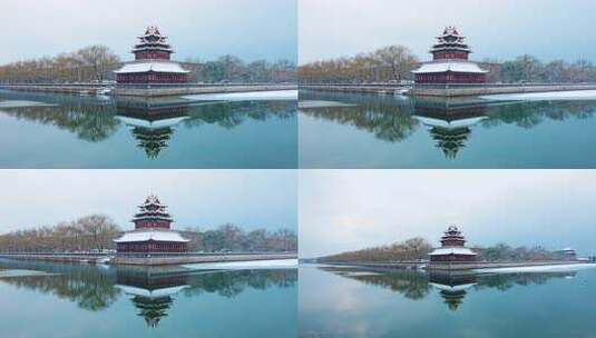 角楼唯美雪景 北京雪景 北京第一场雪高清在线视频素材下载