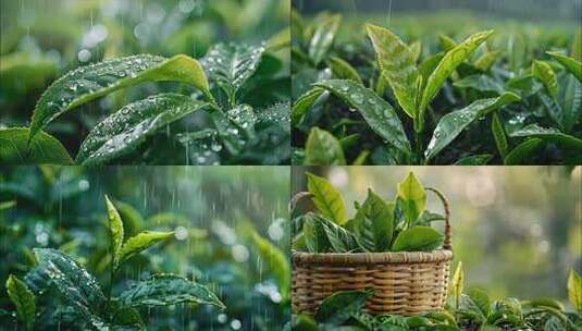 茶叶茶采摘茶叶茶田茶山茶树茶水龙井绿茶a高清在线视频素材下载