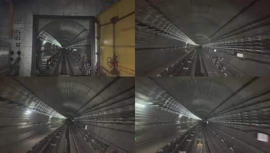 武汉地铁5号线无人驾驶地铁穿梭在隧道内部高清在线视频素材下载