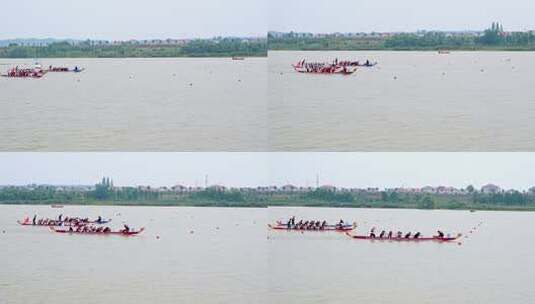 龙舟比赛水面竞技场景高清在线视频素材下载