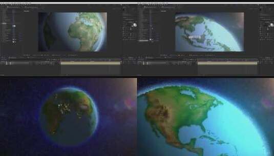 动感科幻地球地图图像过渡片场AE模板高清AE视频素材下载