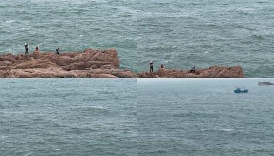 青岛太平角海边风光礁石海浪4k高清在线视频素材下载